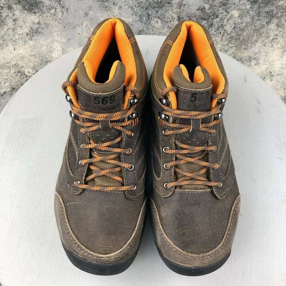 New Balance Mens Size 9 2E 1596 Brown Leather Gore-Tex GTX Hiking Boots MW1569BO